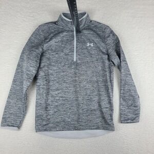 Under Armour Sweater Mens Small Gray Heathered Loose Coldgear Performance Tech